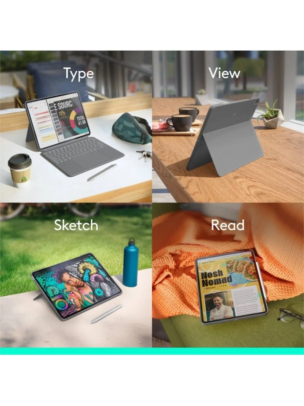 Logitech Combo Touch for iPad Air 13 inch (M2, M3 & M4) (2024, 2025 & 2026)